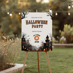 Halloween Party Welcome Sign, Halloween Party sign, Editable Template, Halloween Theme Party decorations Instant download