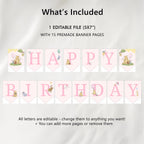 Pink Winnie the Pooh Birthday Banner, Happy Birthday Printable Banners