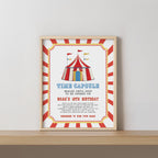 Circus Time Capsule Sign, Carnival 1st Birthday Capsule