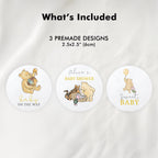 Winnie the Pooh Baby Shower Cupcake toppers, Party Cake topper