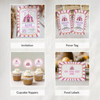 Pink Circus Party Bundle, Girl Circus Birthday Printable Decorations