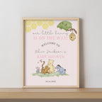 Pink Winnie the Pooh Baby Shower Welcome Sign, Template Party Signs
