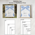 Blue Bow Welcome Sign, Birthday Welcome Signs