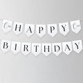 Minimalist Modern Birthday Banner, Happy 1st Birthday Banners, Gender neutral Flags, 9175
