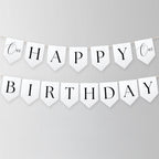 Minimalist Modern Birthday Banner, Happy 1st Birthday Banners, Gender neutral Flags, 9175