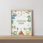 Dinosaur First Birthday Signs, Dinosaur 1st Birthday Custom Signs, 8x10 Custom Sign, Printable 1st Birthday Signs 9165