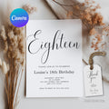 18th Minimalist Modern Birthday Invitation, Eighteenth Party Invite, 9178