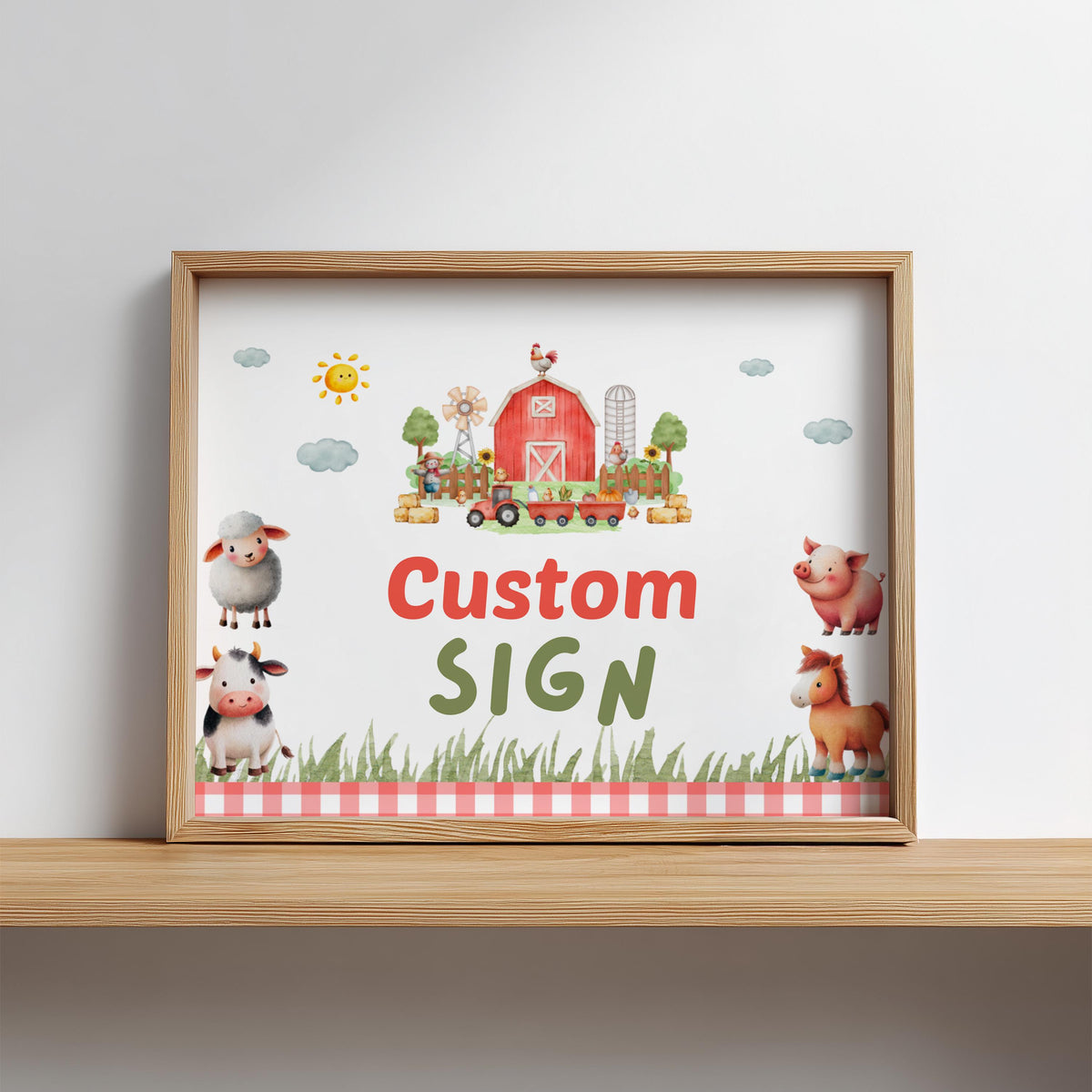 Farm Custom Signs, First Birthday Barnyard , 8x10 Sign, Printable 1st Signs