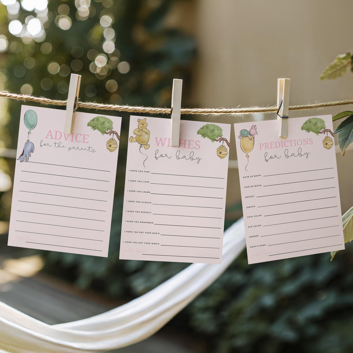 Pink Winnie the Pooh Baby Shower Advice, Wishes and Predictions