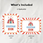 Circus Custom Sign, Carnival 8x10 Custom Signs