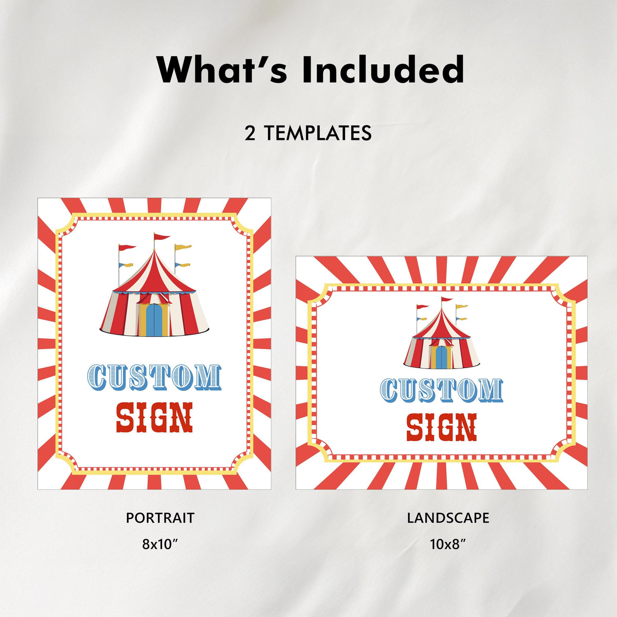 Circus Custom Sign, Carnival 8x10 Custom Signs