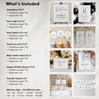 30th Party Decoration | 30th Birthday Bundle | Adult Minimalist Modern Decorations | Download 9176