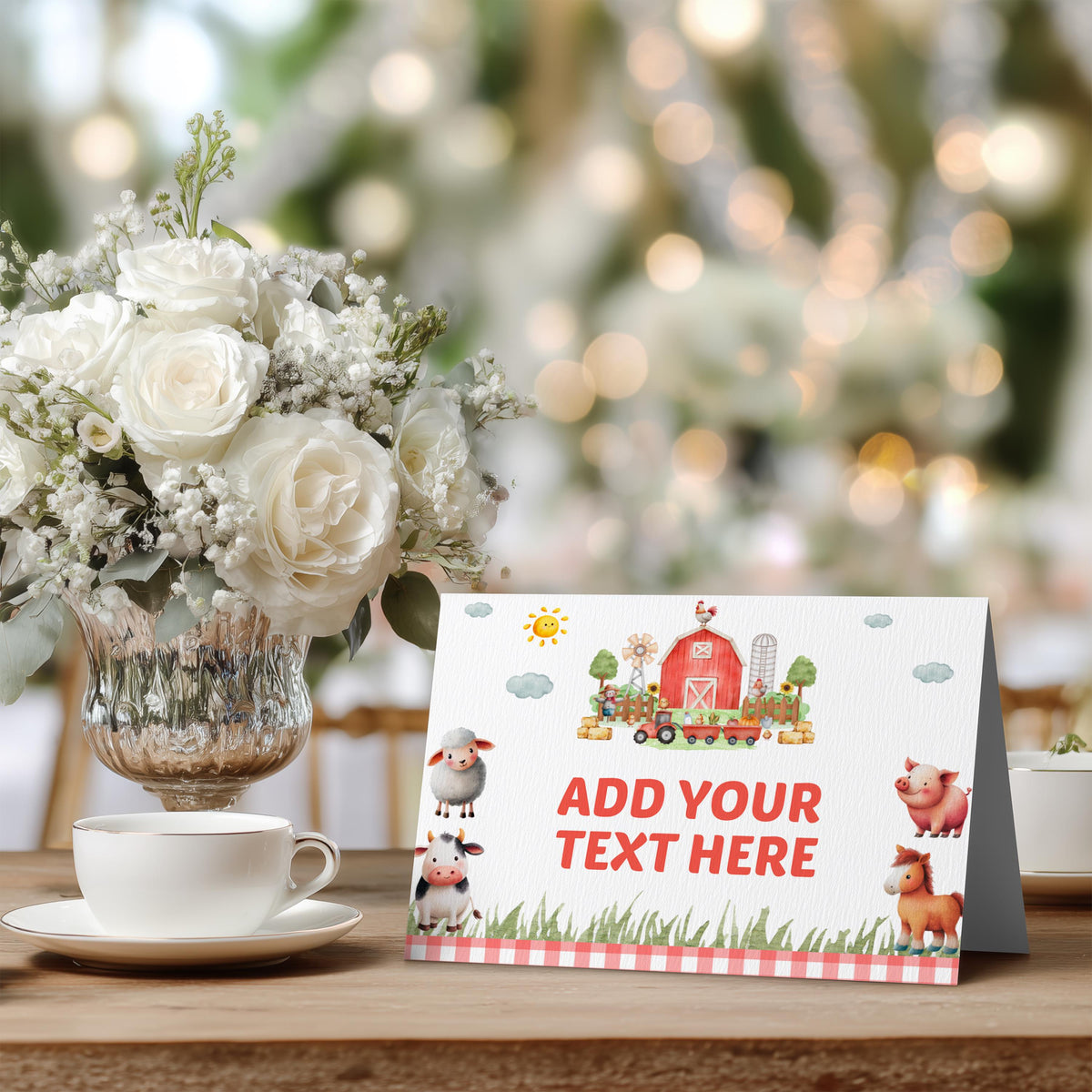 Editable Farm Food Label, Farm Food Tent Cards, Barnyard Farm Animals Food Tent Label, Barnyard Farm Animals Food Label