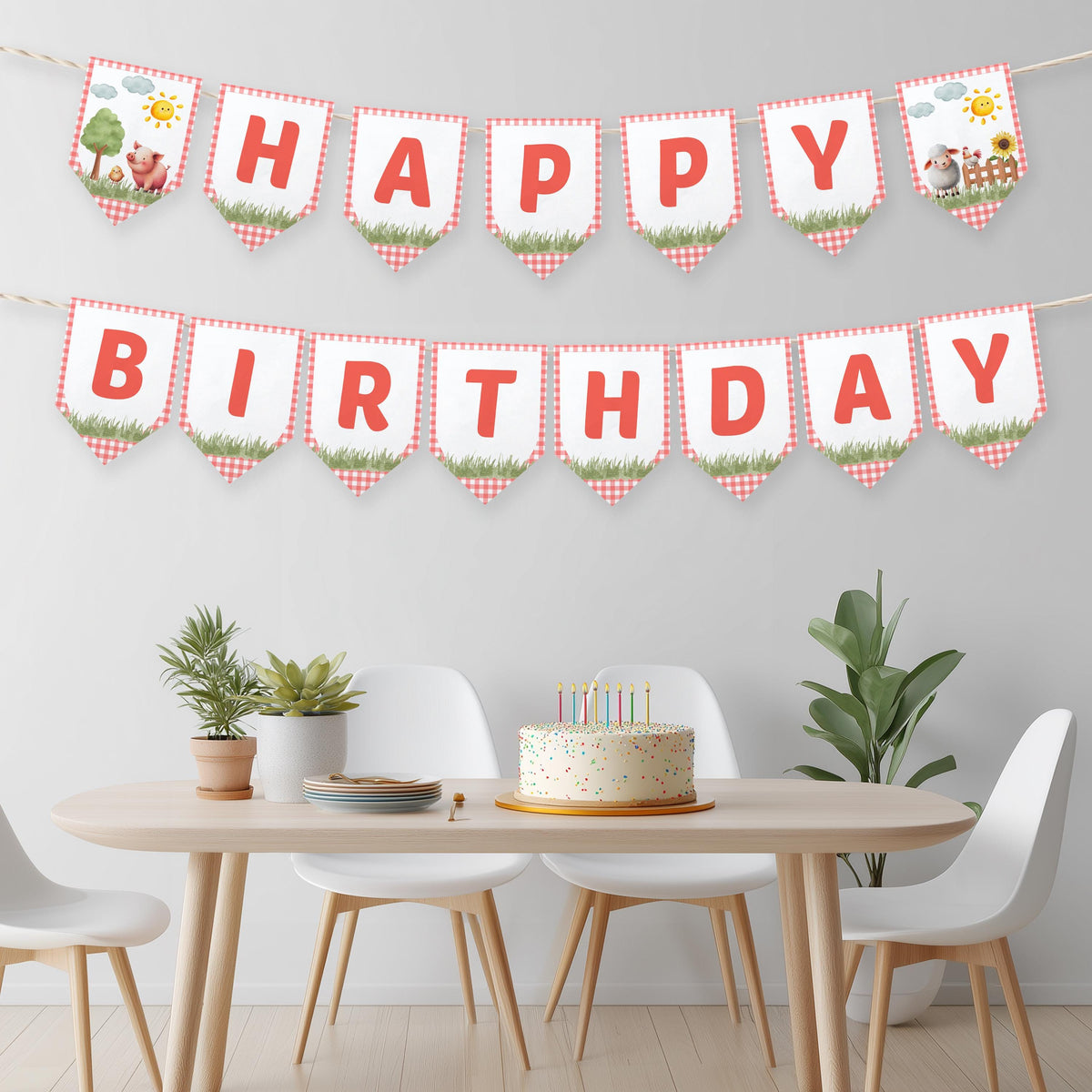 Farm Happy Birthday Banner, Farm Banner, Farm Birthday Banner, Instant Download