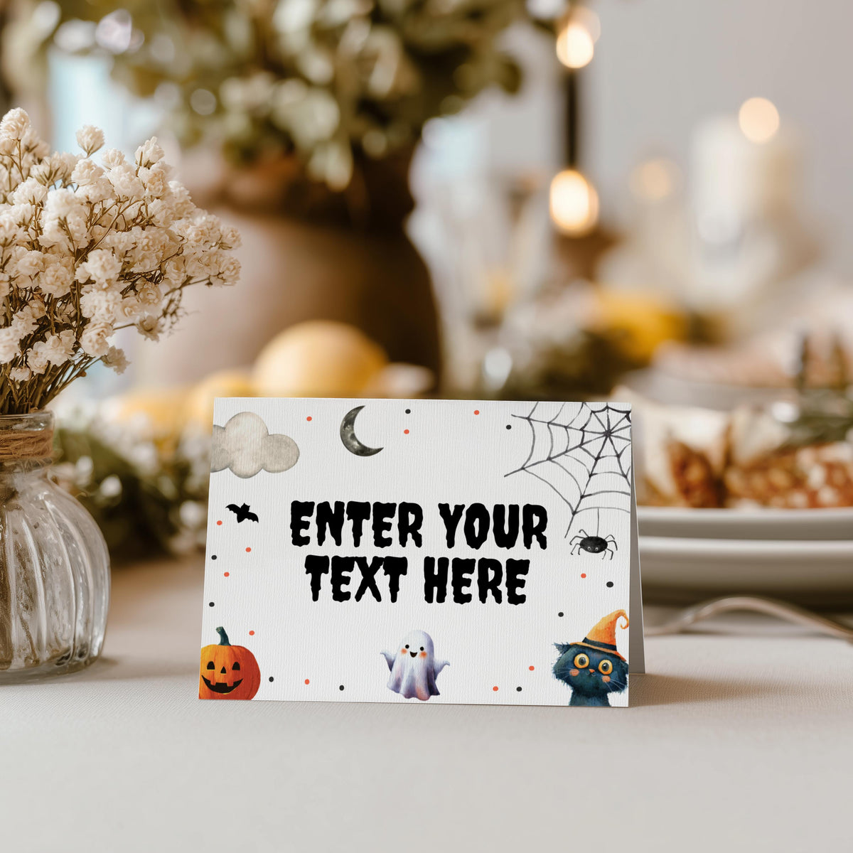 Halloween Food Labels, Halloween Tent Card Decor Printable Template