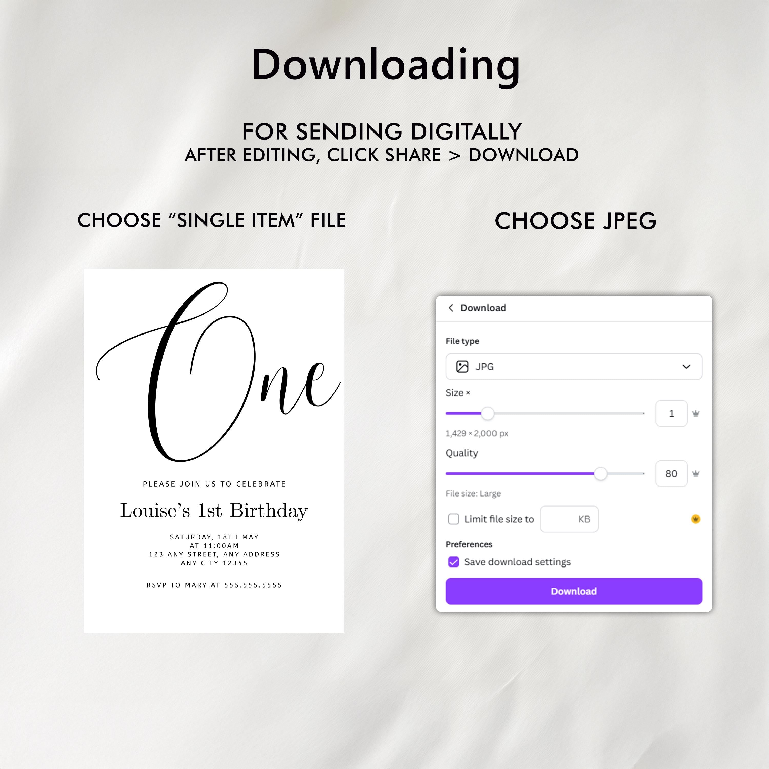 Minimalist Modern First Birthday Invitation, Gender neutral Invite, 1st Birthday Party Invitations 9175