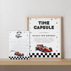 Race Cars First Birthday Time Capsule Sign, Red Car 1st Birthday Time Capsule, 1st Birthday Red Decorations 5987