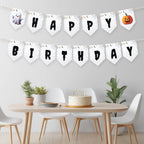 Happy Birthday Banner Halloween Birthday Banner Pumpkin Ghost Birthday Party Halloween Decor Download PRINTABLE DIGITAL DIY