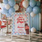 Ready to pop Baby Shower Welcome Sign, Retro Soda Template Party Signs