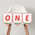 Farm High Chair Banner, Barnyard First Birthday Party Decor, Printable Bunting Flag