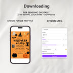 Editable Halloween Cute Costume Party Invitation, Halloween Costume Party Invitation, Instant Download