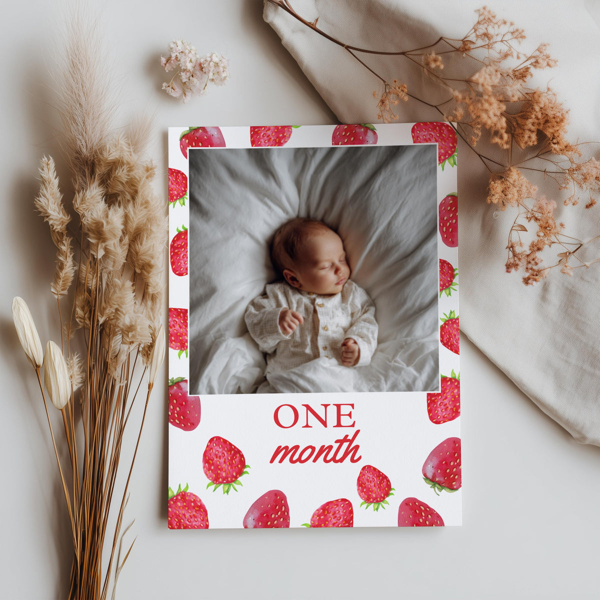 Berry First Year Photo, Strawberry Baby's 1st Year Month Photos