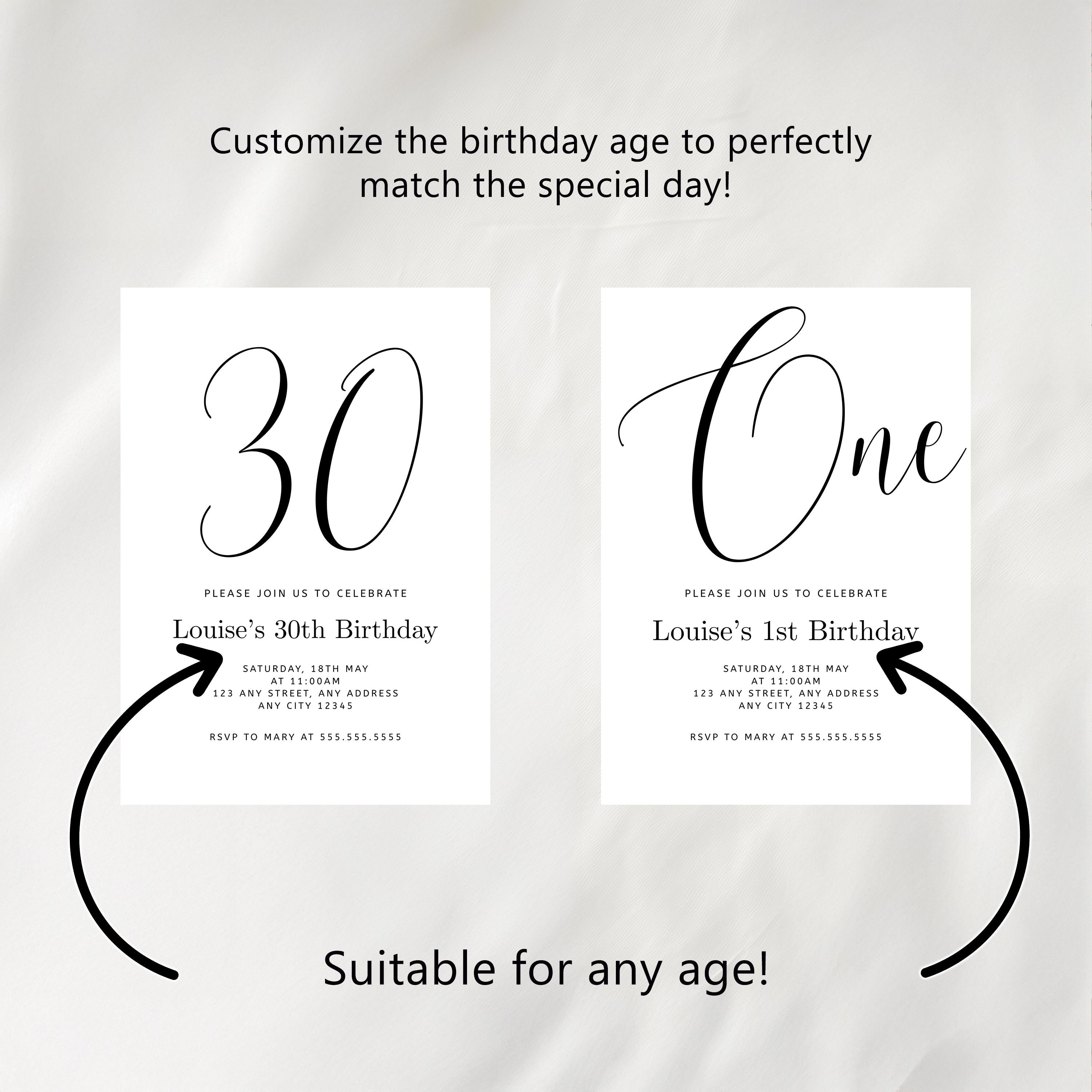 30th Welcome Sign,Minimalist Modern Birthday Signs, Adult Party Sign 9176