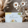 Blue Winnie the Pooh Place Card Template Printable, Editable Place Cards