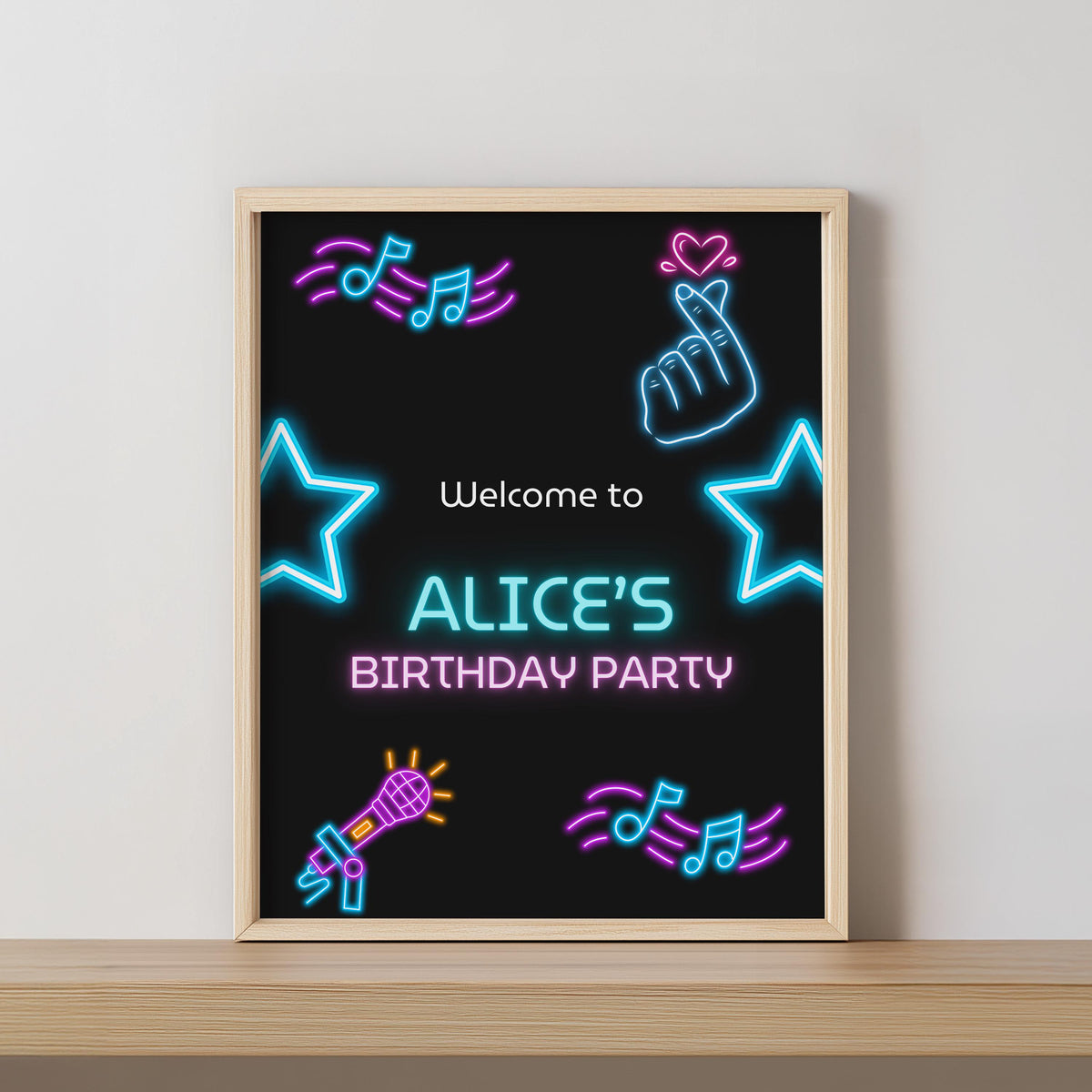Kpop Birthday Welcome Sign, Kpop Birthday Sign, Editable Template, Kpop Theme Party decorations Instant download