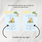 Blue Winnie the Pooh Cupcake Topper, Birthday Cupcake Toppers