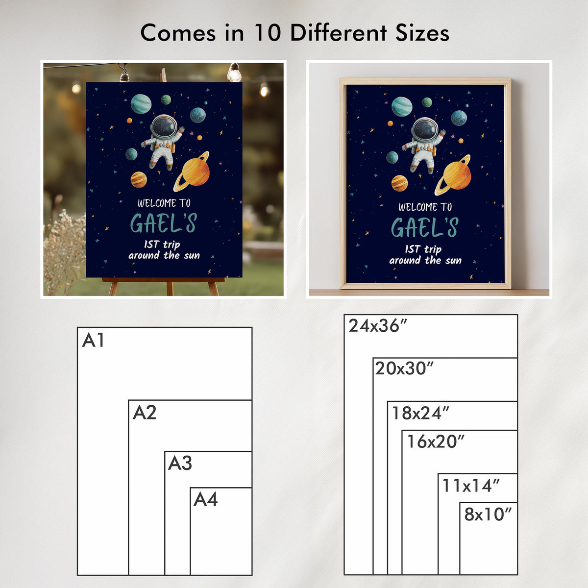 Astronaut Welcome Sign, Template Party Signs