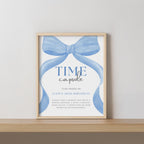 Blue Bow Time Capsule Sign, Blue Ribbon 1st Birthday Time Capsule