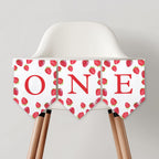 Berry First High Chair Banner, Strawberry Printable Bunting Flag