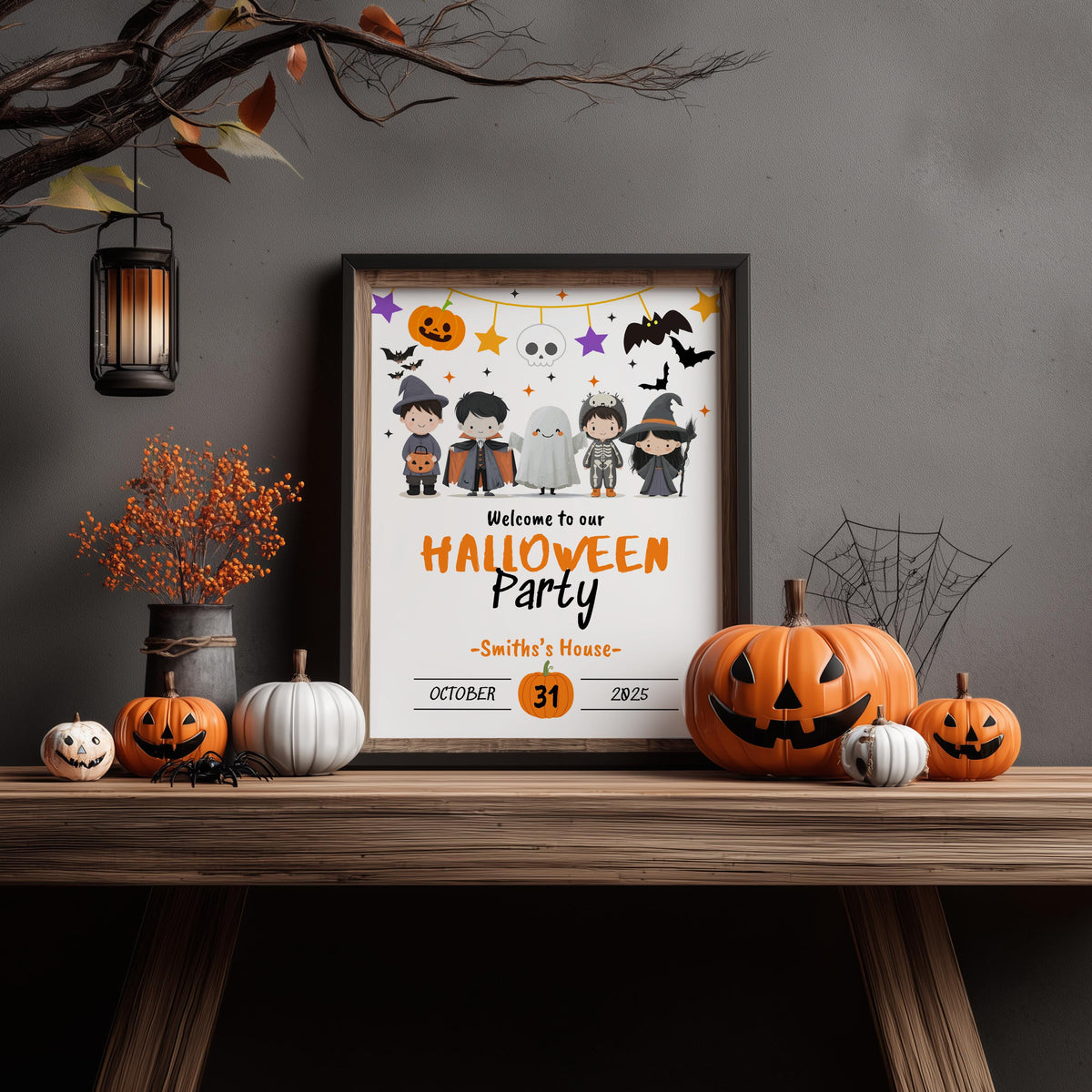 Halloween Costume Party Welcome Sign, Printable Template Download