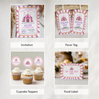 Pink Circus Bundle Birthday , Carnival 1st Party Decorations, Printable Party Set