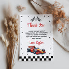Racing Car Editable Birthday Thank you card, Racing Car Thank you card Printable Template Instant Download 5987