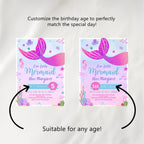 Mermaid Birthday Invitation, Under the Sea Birthday Invitation, Mermaid Party Decoration, Mermaid Invitation Template 9167