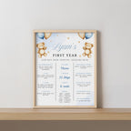 Beary First Milestone Sign, Teddy Bear Birthday Milestone Board