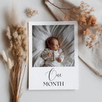 Minimalist First Birthday Photo Banner, 1st Birthday Photo Banner, Gender Neutral Photo Cards, Modern Monthly Milestone Photo Cards  9175