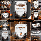 Editable Halloween Party Bundle Decorations, Halloween Party Package Bundle, Halloween Printable Party Set Template Instant Download