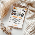 Editable Costume Party Thank you card, Cute Costume Party Birthday Note card, Costume Party , Printable Canva template