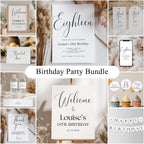 18th Minimalist Party Decoration | 18th Birthday Bundle | Eighteenth Decorations | Download 9178