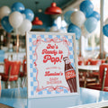 Ready to pop Baby Shower Welcome Sign, Retro Soda Template Party Signs