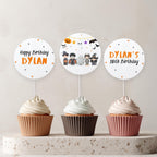 Editable Spooktacular Costume Birthday Cupcake toppers, Halloween Costume Party Cake Topper, Template printable