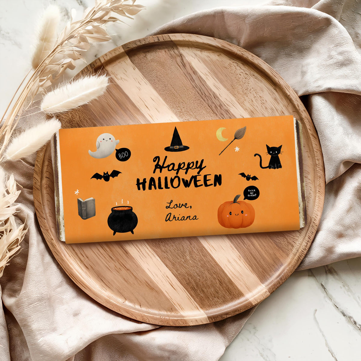 Editable Halloween Cute Costume Party Candy Bar Wrapper