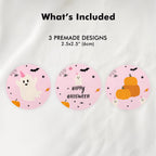 Pink Halloween Cupcake Toppers , Halloween Party Spooktacular, Download Digital