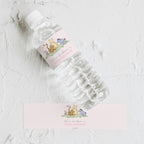 Pink Winnie the Pooh Water Bottle Labels, Baby Shower Label