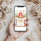 Farm Birthday Invitation, Barnyard Farm Animals Invite, Canva Template