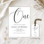 Minimalist Modern First Birthday Invitation, Gender neutral Invite, 1st Birthday Party Invitations 9175