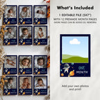 Astronaut First Year Photos, Astronaut 1st Birthday Photos, Astronaut Baby's First Year Month Photos, Monthly Photo Banner